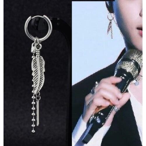 Rinhoo 1PC Punk Stainless Steel Earrings Women Men Long Tassel Gothic Rock Hip Hop Street Punk Ear Piercing Unisex Jewelry Gift