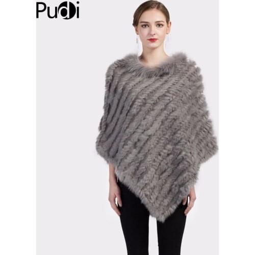 CK702 Real Knitted rabbit Shawl poncho stole shrug cape robe tippet wrap with raccoon fur collar women warm coat/outwear