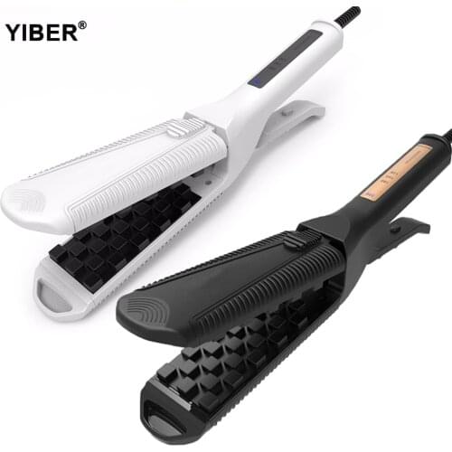 Fluffy Hair Straightener Flat Iron Ceramic Tourmaline Volumizing Hair Iron LCD Display Multifunctional Hair Curling Styling Tool