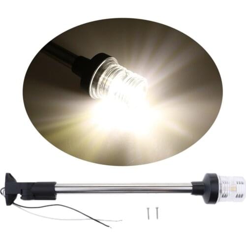 12V Pontoon Bright LED Navigation Stern Anchor Pole Light For Boats
