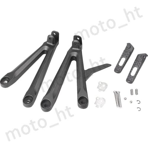 Aluminum Alloy Rear Passenger Foot Pegs Footrest Brackets for Honda CBR600RR F5 2005 2006 Black