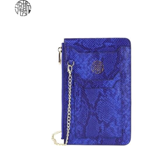 Zenos Luxury Snake Skin Mobile Phone Bags Card Holder Wallets Crossbody Mini Bags For Women Fashion Handbag