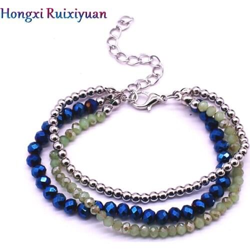Fashion crystal bracelet simple style crystal beads handmade beaded bracelets for women high quality crystal bracelet jewelry