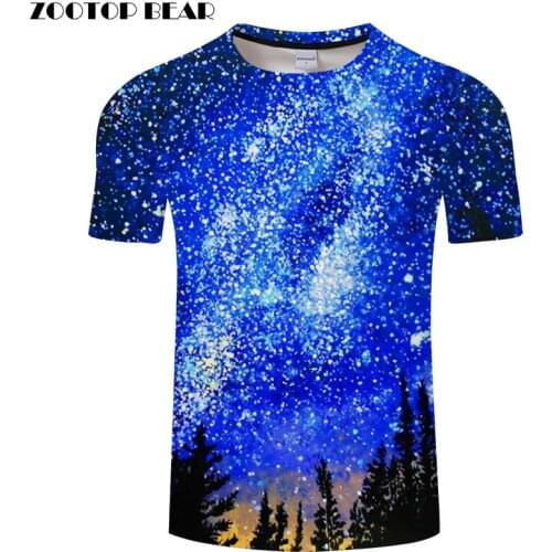 Starry sky T shirts 3D Men T-shirts Cool Funny Printed Tops Male Novelty Tees Brand Tshirts Camisetas Hombre Hot New ZOOTOP BEAR