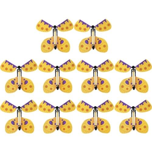 10pcs Magic Flying Butterfly Toy Artificial Flying Wind Up Butterfly For New Year Party Magic Funny Prop Trick Toy Gift
