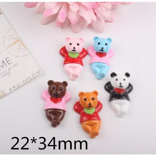 10pcs/lot flat back resin bear mix colors resin cabochons accessories