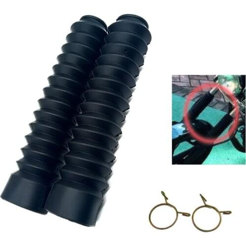 2Pcs 42mm Motorcycle Rubber Front Fork Covers Gaiters Boot Shock Absorber Gaiters Covers Gaiters Boot Fork Covers