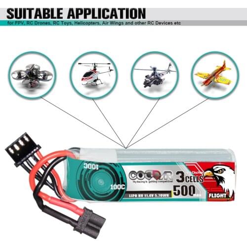 2PCS CODDAR 500mah 3S 11.4V 100C HV LiPo Battery XT30 Beta85X Crux3 RC Quadcopter Tinyhawk Kingkong 180Cfx FPV Racing Drone Part