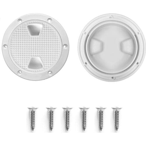 4 Inch Deck Hatch Cover Nonslip Durable ABS Lid For Marine Yacht Inspection Hole White Hatch Non-slip Hand Hole Covers