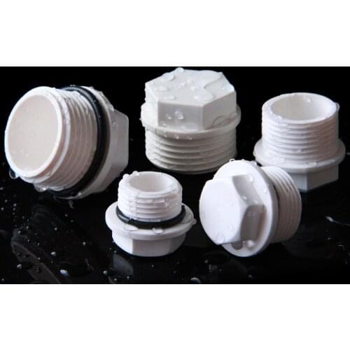 5Pcs 20mm-32mm Male Thread PVC Pipe Plug Screw Plug Pipe Fitting Tube End Caps Plumbing Accessories Water Pipe Connectors