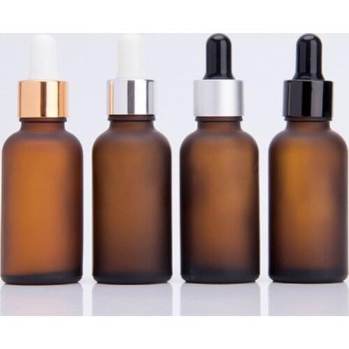 6ps/Lot 15ml Empty Frosted Dropper Bottle Amber Perfume Glass Vial Nasal Oil e Liquid Makeup Refillable Containers Package