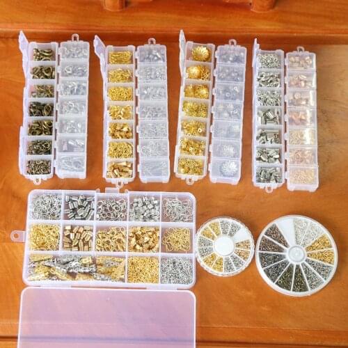 DIY jewelry Accessories Lobster/Jumper Rings/Hooks Crimp Ends/Beads Caps Chain Tassel for DIY Earrings Necklace Bracelet Supply