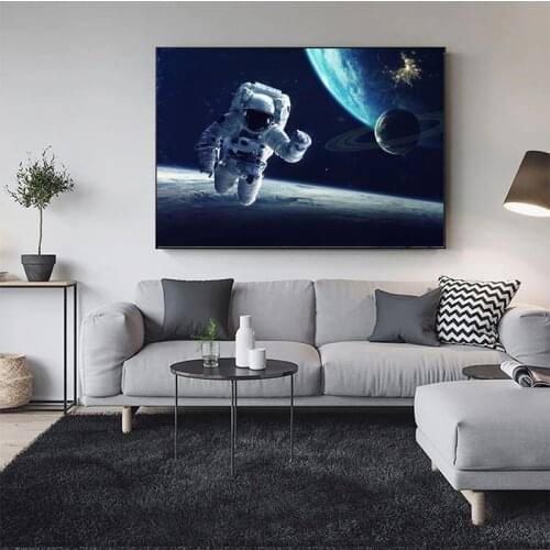 Astronaut Space Universe Canvas Paintings Wall Planet Earth Posters Science Wall Picture Modern Living Room Home Artwork Decor