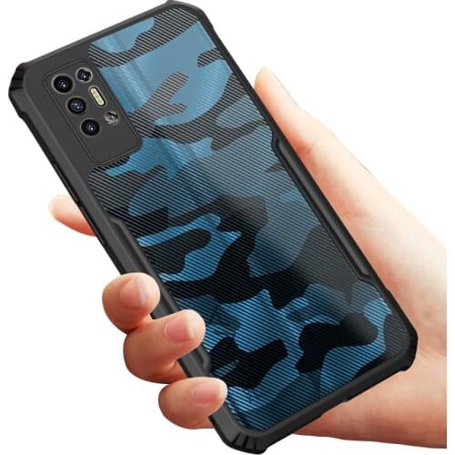 For TECNO Pova 2 Case Airbag Case Camouflage Acrylic PC+TPU Anti-knock Armor Back Cover For Pova 2 Rzants