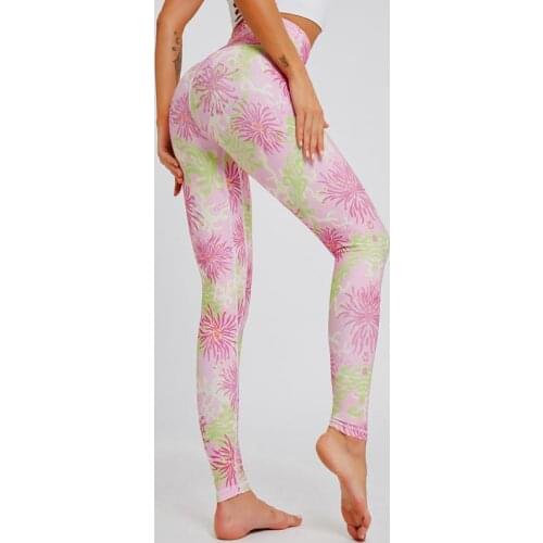 CHRLEISURE Workout Clothes Seamless Leggings Printed Leggings Butt Lift Leggings High Waist