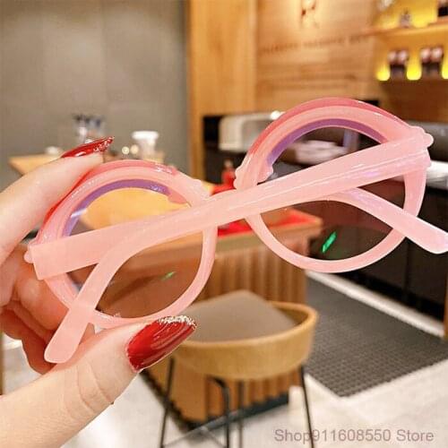 Children Round Sunglasses Kids Rainbow Sun Glasses Baby Shades Colorful Eyeglasses Boys Girls Purple Cute Eyewear UV400 GOZLUGU