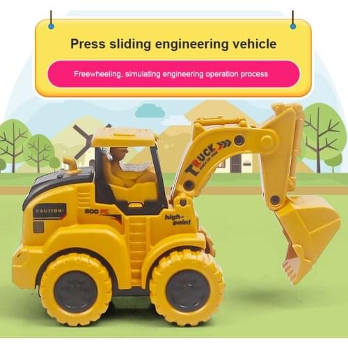 Kids Pressing Sliding Engineer Vehicle Pull Back Inertial Excavator And Bulldozer Models Hands-on Operated Child Puzzle Toy Cars