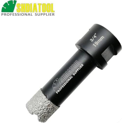 SHDIATOOL 3/4" Vacuum brazed diamond Dry drilling bits Diameter 19mm with 5/8-11 thread porcelain marble stone Hole Saw