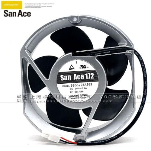 Sanyo Denki 9SG5724A563 DC 24V 2.6A 172x150x50mm 2-Wire Server Cooling Fan
