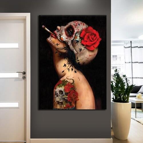 Girl Flower Poster Painting Canvas Poster And Prints Painting Cuadros Wall Art Picture Decor for Living Room
