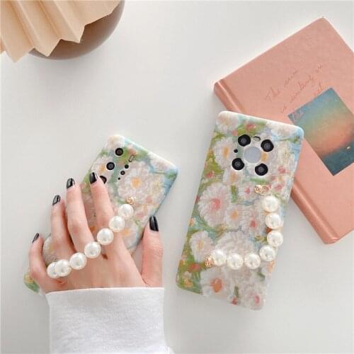 Daisy Oil Painting Is Suitable for Huawei Mate40 Mobile Phone Case P40 /p30 Chain Nova7se Silicone 5/6 Female