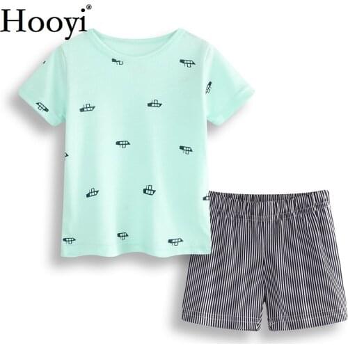 Boat Baby Clothing Suit 100% Cotton Boys Clothes 2-Pieces Sets Summer T-Shirt Stripes Pant Top Quality Children Outfit Soft 0-2Y