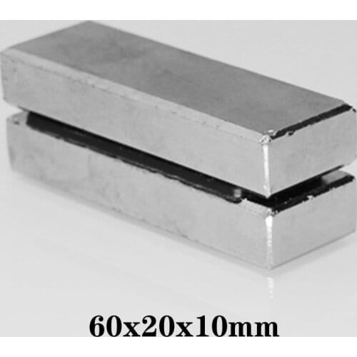 1~5PCS 60x20x10 Super Strong Neodymium Magnet Strip Block Permanent Magnet 60x20x10mm Powerful Magnetic Magnets 60*20*10 mm