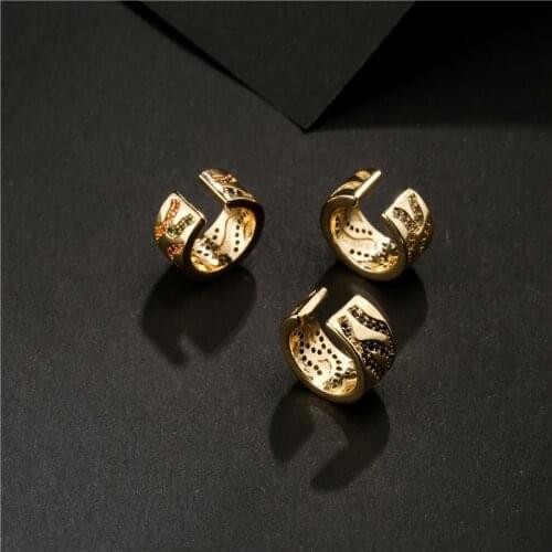 1Pcs Earrings Jewelry Fashion Personality Copper Ear Clip Geometric CZ Earrings For Women Gift Pendientes Ear Cuff