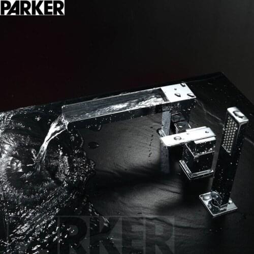 Copper bathtub tap split three four bath shower faucet outlet bathtub faucet extension set