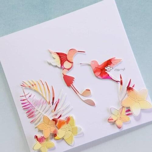 Mmao Crafts Metal Steel Cutting Dies New 2019 Flower Hummingbird Stencil For DIY Scrapbooking Paper/photo Cards Embossing Dies