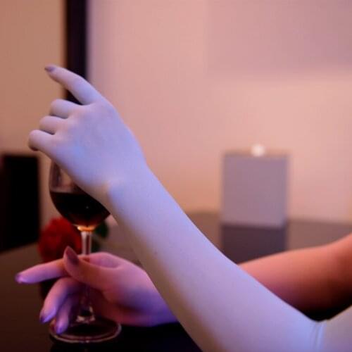 Fashion Trend Sexy Velour Seamless Long Gloves Sunscreen Long Finger Black Club Gloves Clothing Accessorie Temptation Mitten