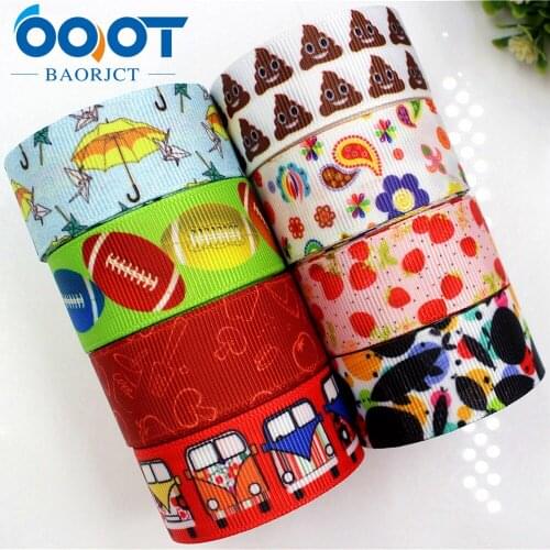 OOOT BAORJCT 1762026 22mm 10yard Cartoon Ribbons Thermal transfer Printed grosgrain Wedding Accessories DIY handmade material