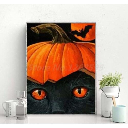 Halloween Ghost Pumpkin Wallpaper Wall Art Canvas Posters Prints Painting Wall Pictures For Modern Office Living Room Home Decor