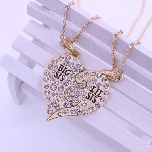 2/3 PCS Big Middle Little Sisters Pendants Necklaces Sets Puzzle Heart Necklace Statement BFF Friendship For Girls Women Gifts