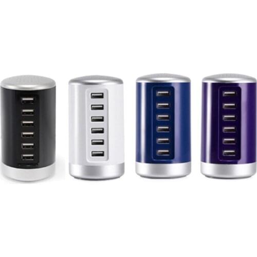 USB Phone Charger 6-Port Multi USB Wall Charger with Smart Identification N7MC