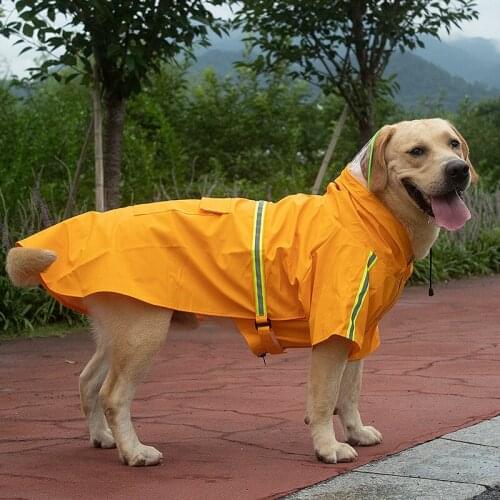 Pet Dog Waterproof Raincoat Jumpsuit Reflective Rain Coat Sunscreen Dog Outdoor Clothes Jacket for Medium and Big Dog