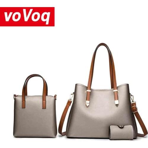 New Fashion Women Handbags 3 Pcs Bag Set Crossbody Bags for Women 2020 Solid Luxury Shoulder Bag Female Purse and Wallet Tote