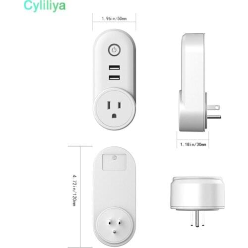 30 Wifi Smart Socket Plug, Outlet Wall USB Charger APP Remote Control Alexa Echo and Google Home Travel Adapter For iphone ipad