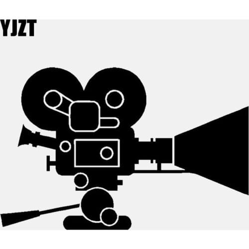 YJZT 14.8CM*9.7CM Interesting Movie Camera Decal Vinyl Black/Silver Car Sticker C22-0900
