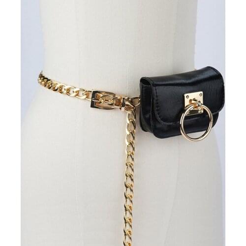 Punk Metal Chain Belt Bag For Women Luxury Designer Brand Waist Chain Jeans Dress Female Fashion Decoration Waistband