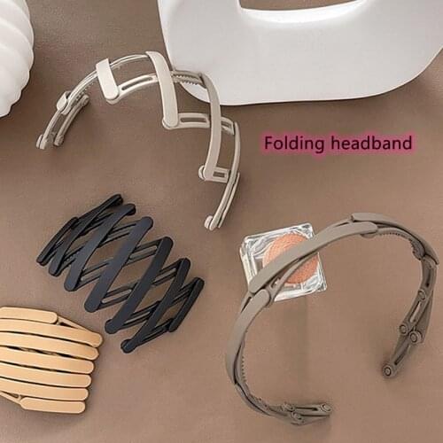 2021 Women Magic Portable Telescopic Headband Folding Headwear for Girls Hair Hole with Tooth Non-slip fishion Hair Accessories