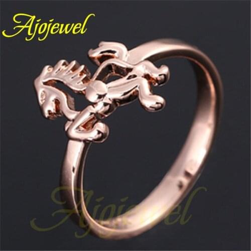 Ajojewel Size 5-9 Cute Hollow Out Horse Ring Golden Animal Jewelry Woman Cute Little Finger Rings For Women