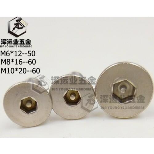 100pcs DIN7991 stainless steel FLAT HEAD Hex Socket HEX+PIN Security Screw,Hex Socket Head Countersunk Anti-Theft Screw M6 M8M10