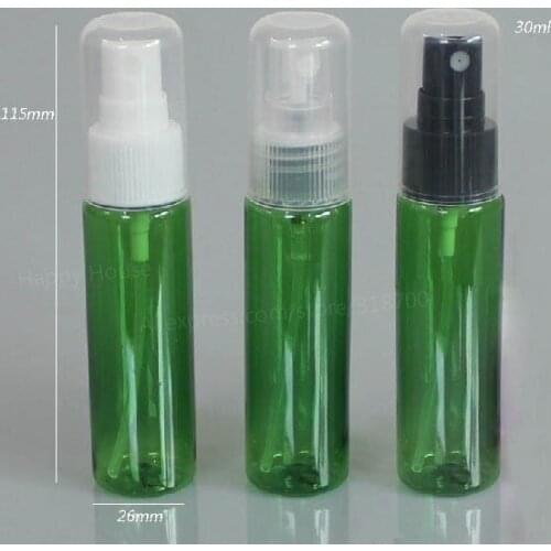 100 x 30ml Green Plastic Mist Spray Bottle 30cc cosmetic packaging