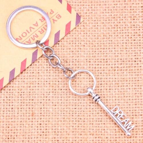 20pcs New Fashion Keychain 51 mm skeleton key dream Pendants DIY Men Jewelry Car Key Chain Ring Holder Souvenir For Gift