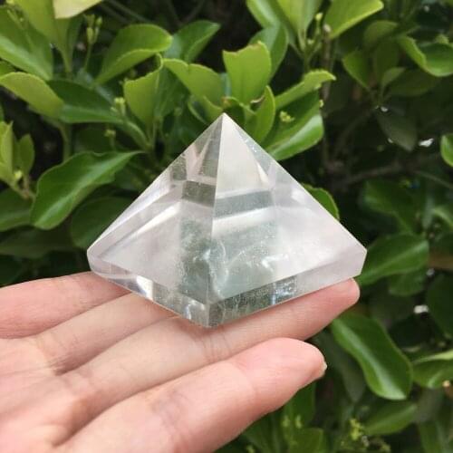 45-50mm natural white quartz crystal pyramid point healing