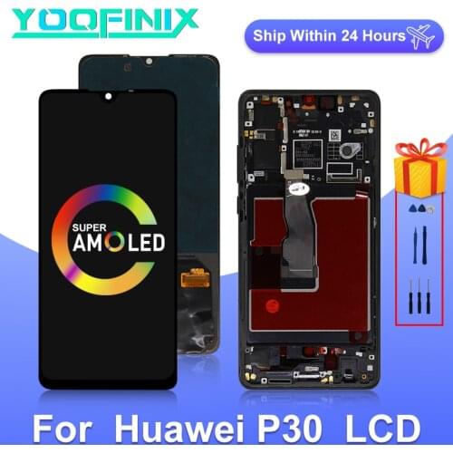 "6.1"Super Amoled For Huawei P30 Display LCD Touch Screen Digitizer For Huawei P30 LCD ELE-L29 ELE-L09 Display Replacement Parts