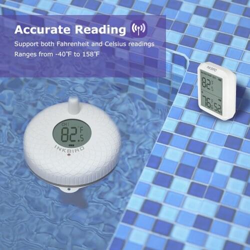 Inkbird IBS-P01R 300ft Wireless Range Floating Pool Thermometer Pet Bath for Swimming Pool Bath Water Aquariums & Fish Ponds