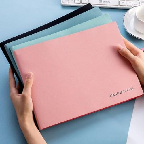 A4/B5 Notebook 200 Mand Mapping Pages Thicken Notepads For School Office Checkered Planner Notepad Agenda 2021 3 Colors