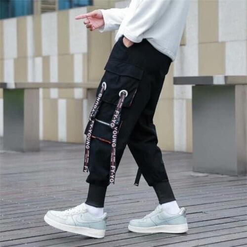 Black High Waist Cargo Pants Women Casual Punk Pants Hip Hop Streetwear Pencil Harajuku Trousers Fashion Hip Hop Girls Pants